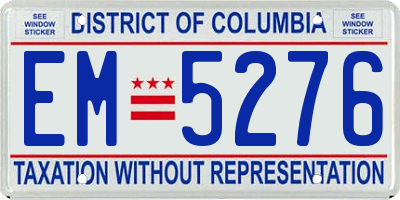 DC license plate EM5276