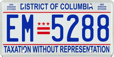 DC license plate EM5288