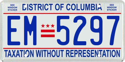 DC license plate EM5297