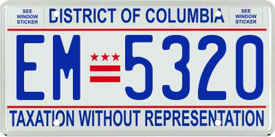 DC license plate EM5320