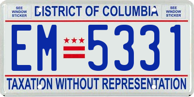 DC license plate EM5331