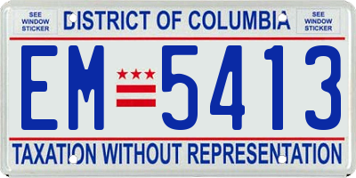 DC license plate EM5413