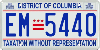 DC license plate EM5440