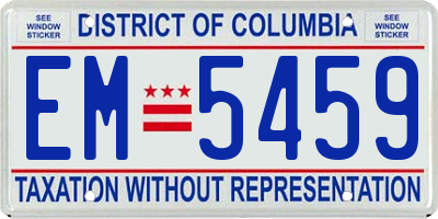 DC license plate EM5459