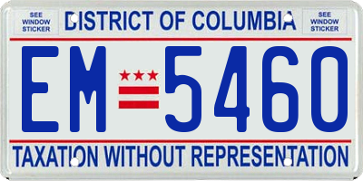 DC license plate EM5460