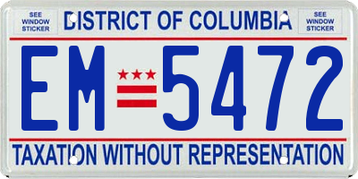 DC license plate EM5472