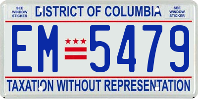 DC license plate EM5479