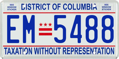 DC license plate EM5488
