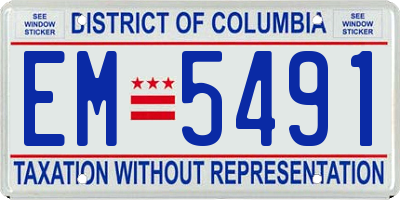 DC license plate EM5491