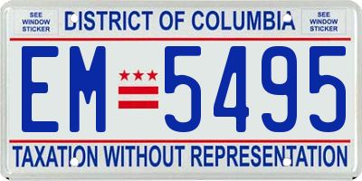 DC license plate EM5495