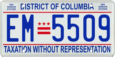 DC license plate EM5509