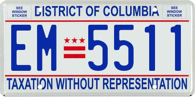DC license plate EM5511