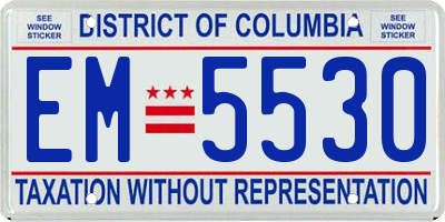 DC license plate EM5530
