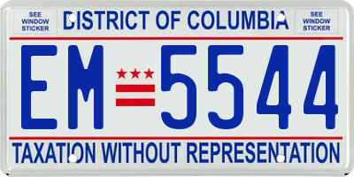 DC license plate EM5544