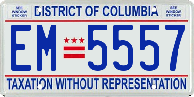 DC license plate EM5557