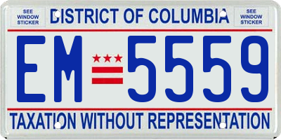 DC license plate EM5559