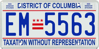 DC license plate EM5563