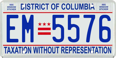 DC license plate EM5576