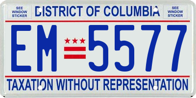 DC license plate EM5577