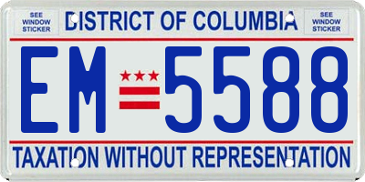 DC license plate EM5588