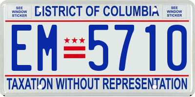 DC license plate EM5710