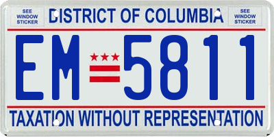 DC license plate EM5811