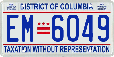 DC license plate EM6049
