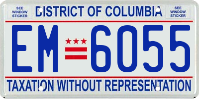 DC license plate EM6055