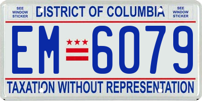 DC license plate EM6079