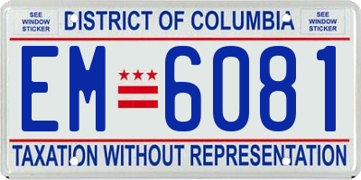 DC license plate EM6081