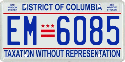 DC license plate EM6085