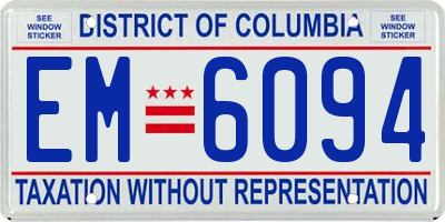 DC license plate EM6094