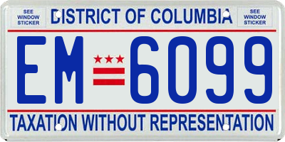 DC license plate EM6099