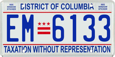 DC license plate EM6133