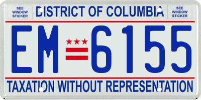 DC license plate EM6155
