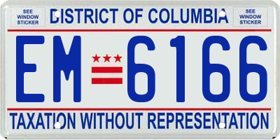 DC license plate EM6166