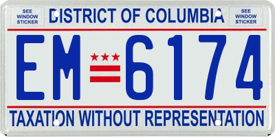 DC license plate EM6174