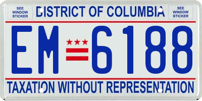 DC license plate EM6188