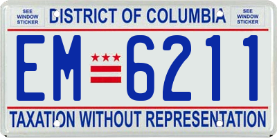 DC license plate EM6211