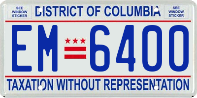 DC license plate EM6400