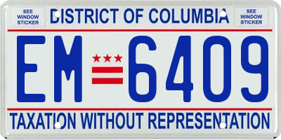 DC license plate EM6409