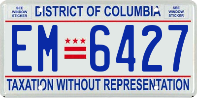 DC license plate EM6427