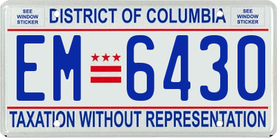 DC license plate EM6430