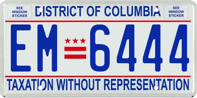 DC license plate EM6444