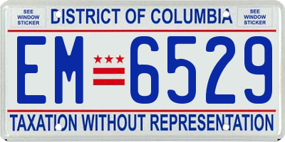 DC license plate EM6529