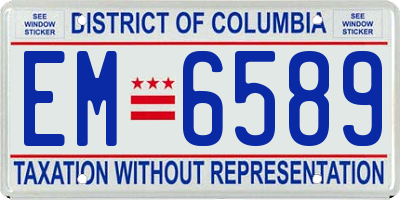 DC license plate EM6589