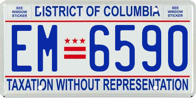 DC license plate EM6590