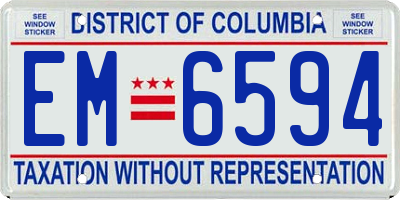 DC license plate EM6594