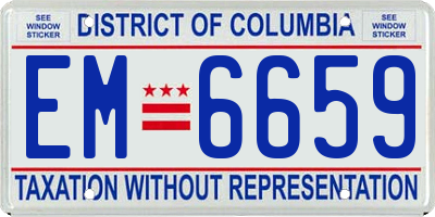 DC license plate EM6659