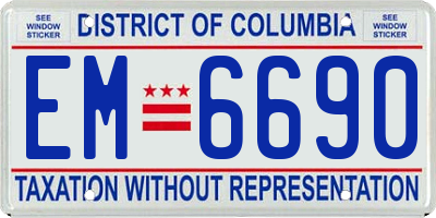 DC license plate EM6690